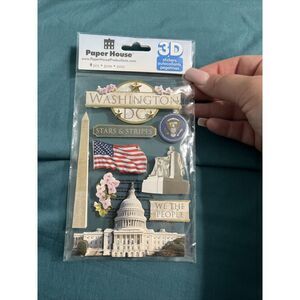 Paper House Washington DC Scrapbooking Card Stickers Flag White House‎ Monument